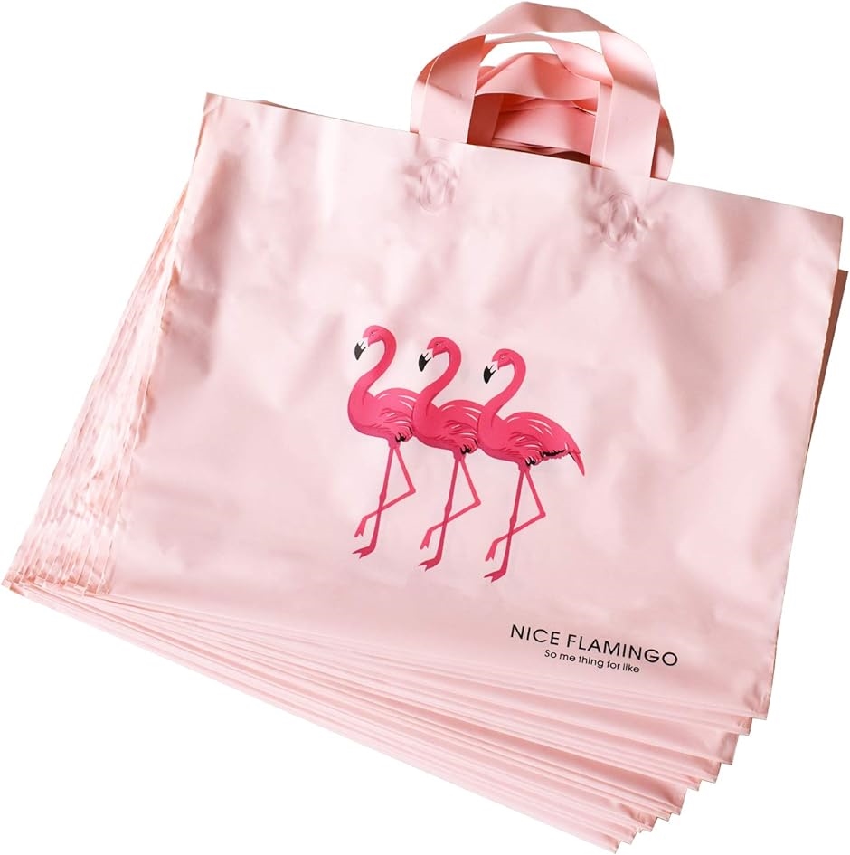 フラミンゴ ショッピング バッグ 25枚 セット 買い物袋 ピンク