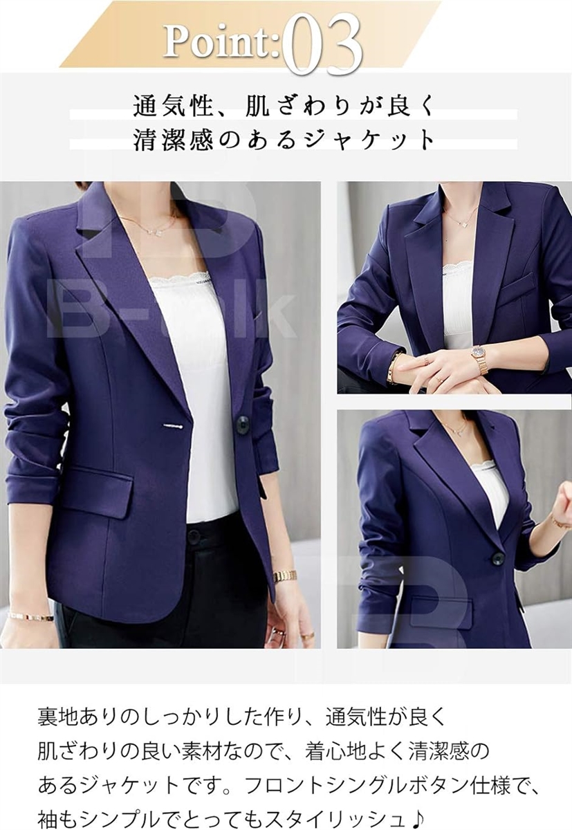 韓国産　レディース　ブレザー　テラードジャケット　フィット　ジャケット　ブルー セール】 ウール2WAYストレッチ ダブルブレストジャケット