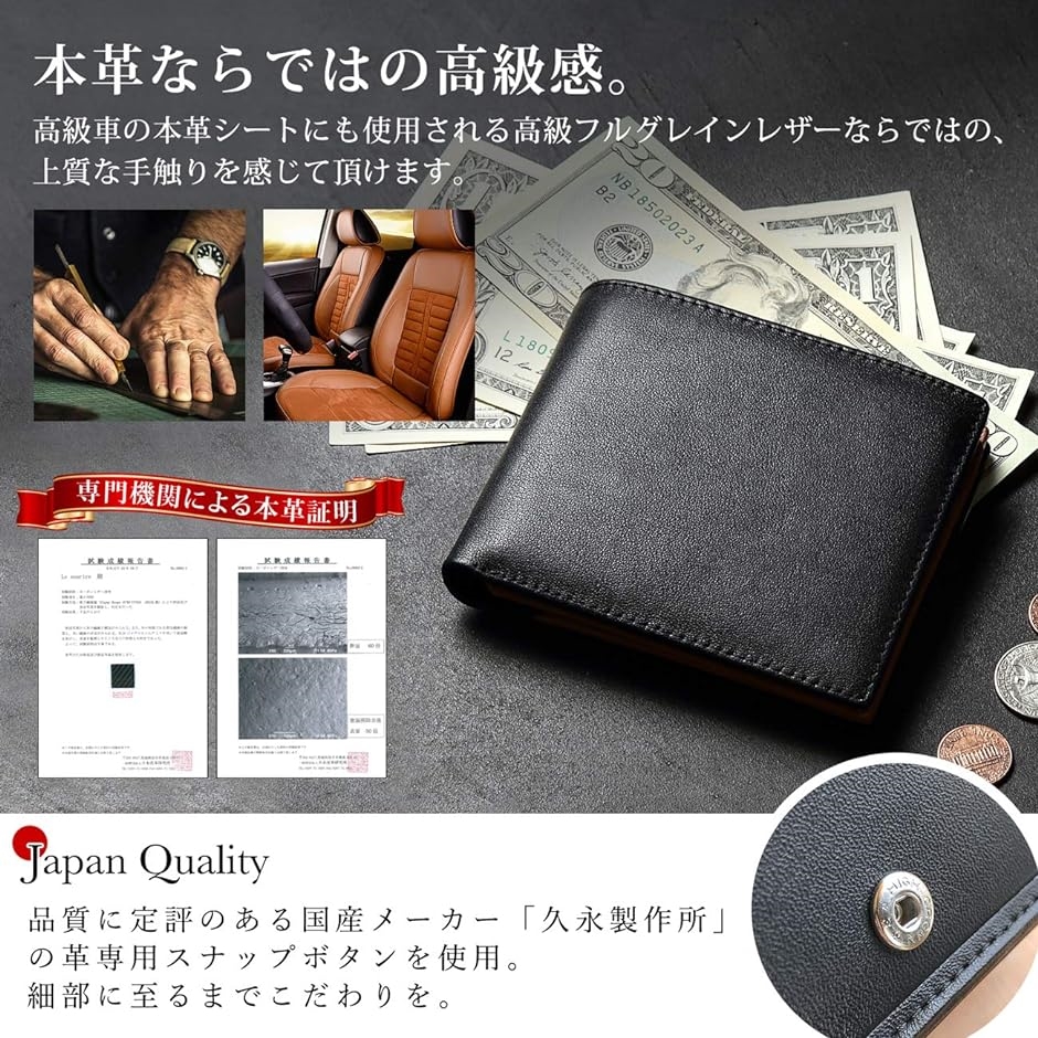 スリム 二つ折り本革財布 メンズ MDM( ブラック) | ブランド登録なし | 05
