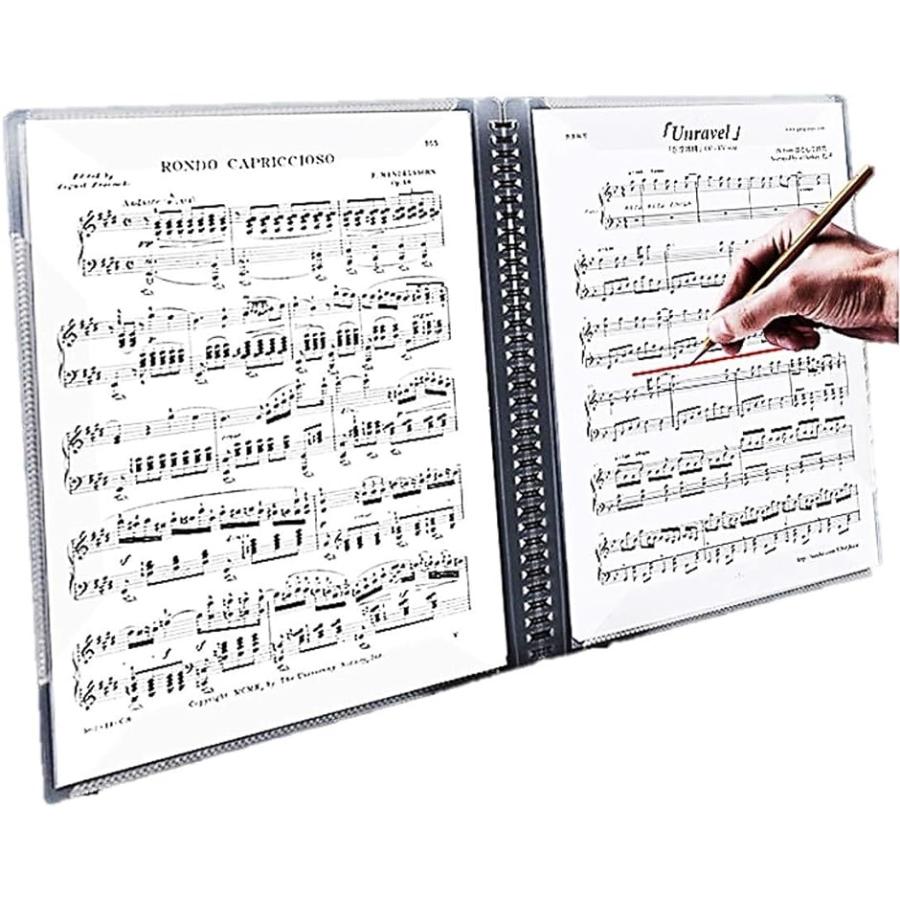 楽譜ファイル A4サイズ 60ページ 楽譜入れ 直接書き込めるデザイン 楽譜ホルダー 見開き バンド｜zebrand-shop
