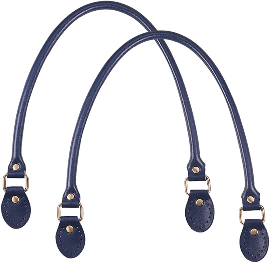 2個 かばん 持ち手 ナスカンホック式 取っ手 着脱式 金具つき バッグ用ハンドル( 紺,  60cm)｜zebrand-shop