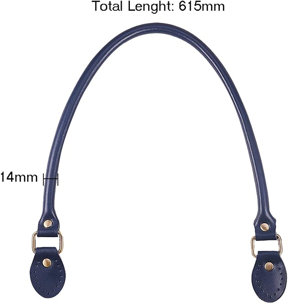 2個 かばん 持ち手 ナスカンホック式 取っ手 着脱式 金具つき バッグ用ハンドル( 紺,  60cm)｜zebrand-shop｜02