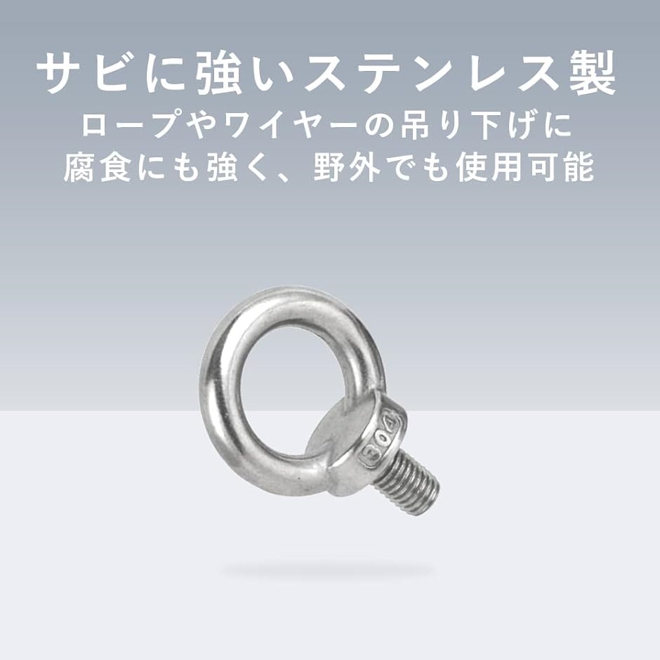 アイボルト ステンレス製 ネジ 吊り下げ 固定 10本 セット(シルバー