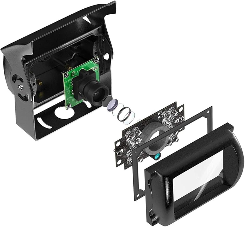 バックカメラ 12V/24V汎用 バックモニター用車載カメラ 広角120度 18赤