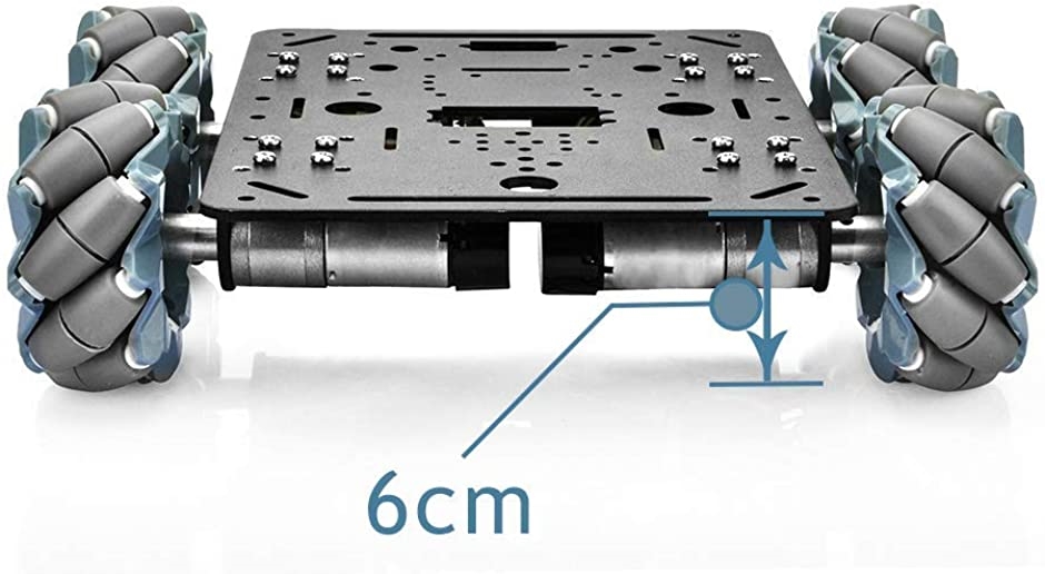 OSOYOO メカナムホイール ロボットカーシャーシ 4WD 80mm DC12V