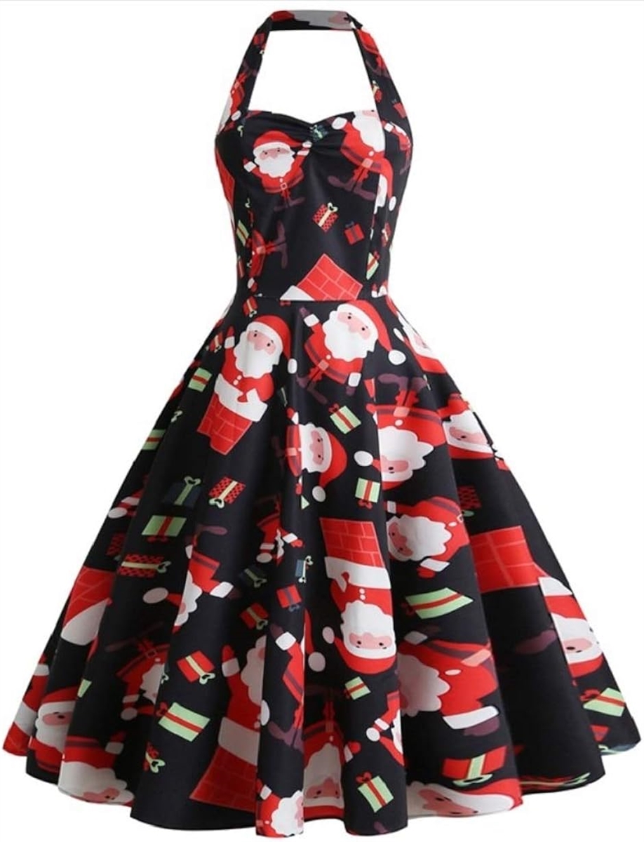 クリスマス コスプレ 衣装 ドレス ノースリーブ レディース サンタクロース e564( Bタイプ,  L)