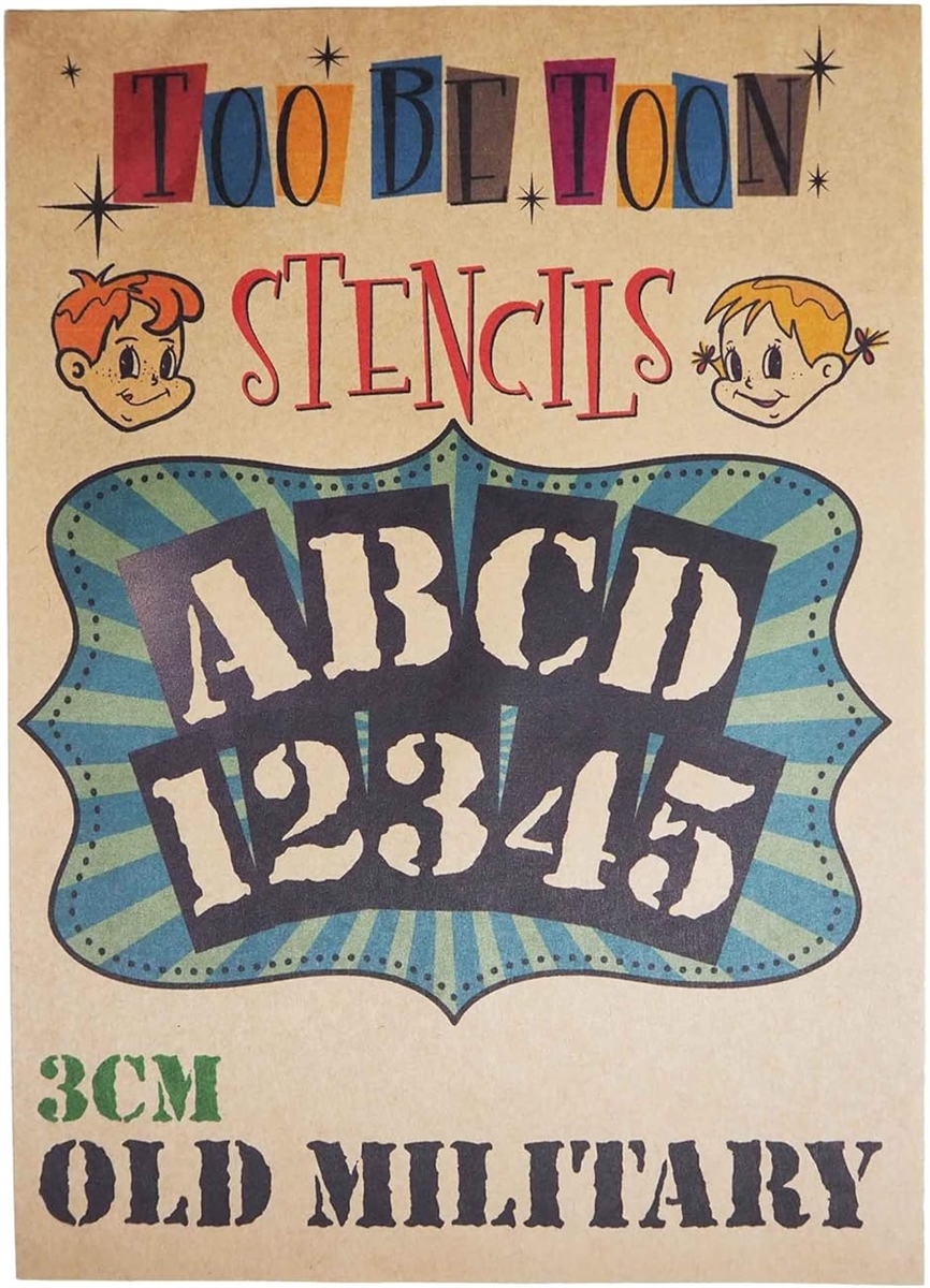 �X�e���V���V�[�g �A ���t�@�x�b�g�啶���������Z�b�g OLD MILITARY SSOM cm(��,  3cm)