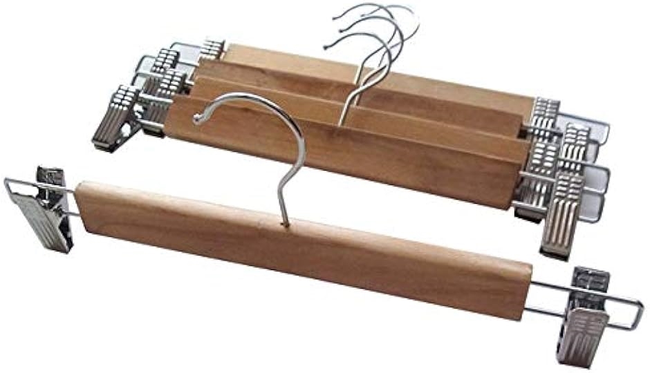木製 ボトム ズボン スカート ハンガー ランドリー ステンレス 強力 クリップ 23cm 5本セット( 23cm（5本セット）)
