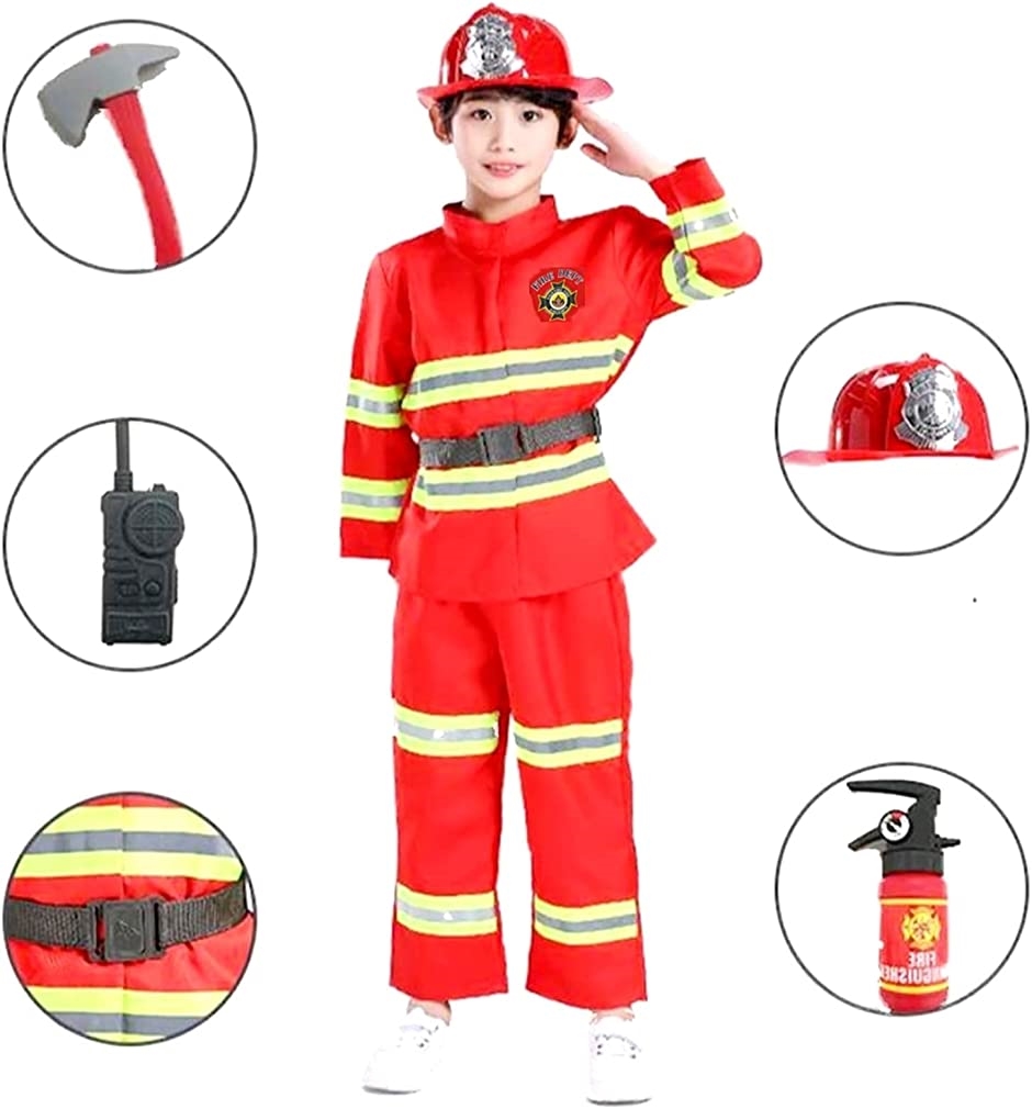 こども キッズ コスプレ衣装 消防士 小道具 セットコスチューム 仮装 ハロウィン 黒・オレンジ風船2個セット( 110)｜zebrand-shop