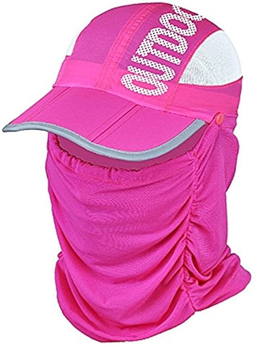 母の日 日よけ帽子 フェイスカバー ネックカバー 付き 濃ピンク MDM( ダークピンク,  フリー)｜zebrand-shop