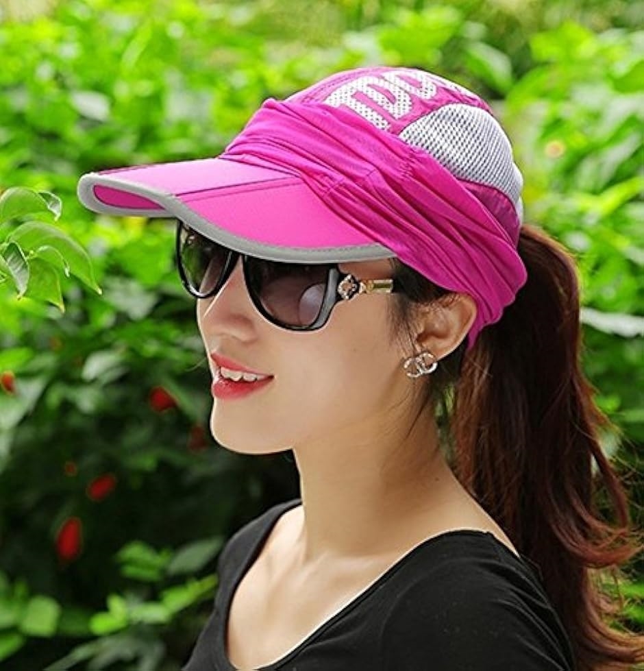 母の日 日よけ帽子 フェイスカバー ネックカバー 付き 濃ピンク MDM( ダークピンク,  フリー)｜zebrand-shop｜03
