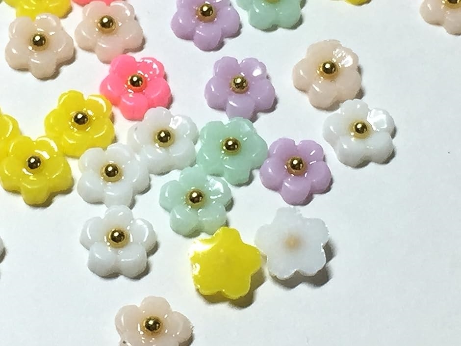 母の日 100個 デコパーツ フラワー MIX 6mm ネイル デコ素材 花( B) | ブランド登録なし | 02