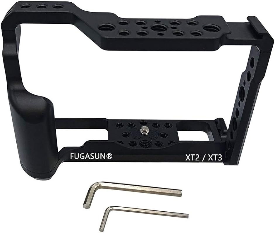 【互換品】社外 汎用品 Fuji X-T2 X-T3カメラ用 カメラケージ Camera Cage(黒, Camera Cage)