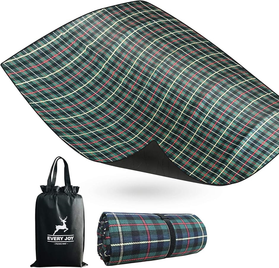 レジャーシート 3mm厚手 200X200cm 防水 断熱 洗える コンパクト 桜 遠足(緑（収納ベルト付き）,  200X200cm)