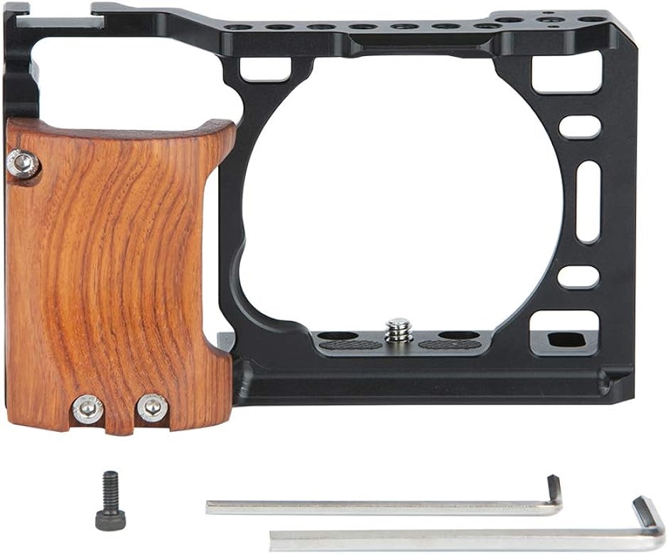 カメラケージ 木製ハンドル付き DSLR 装備 軽量 取付便利 耐久性 −110 MDM( 黒い)｜zebrand-shop