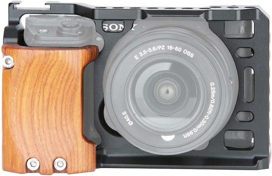 カメラケージ 木製ハンドル付き DSLR 装備 軽量 取付便利 耐久性 −110 MDM( 黒い)｜zebrand-shop｜02
