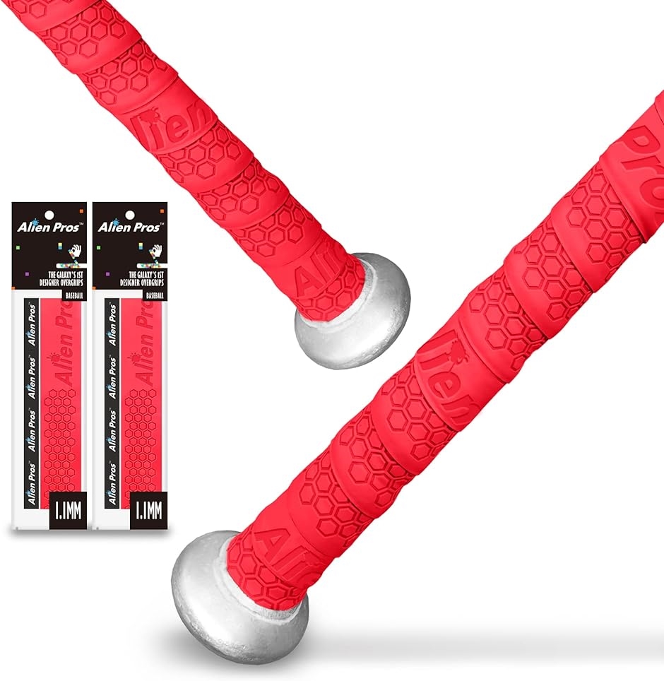 野球用バットグリップテープ バットテープ 保護( 2-Pack Red,  2-Pack)