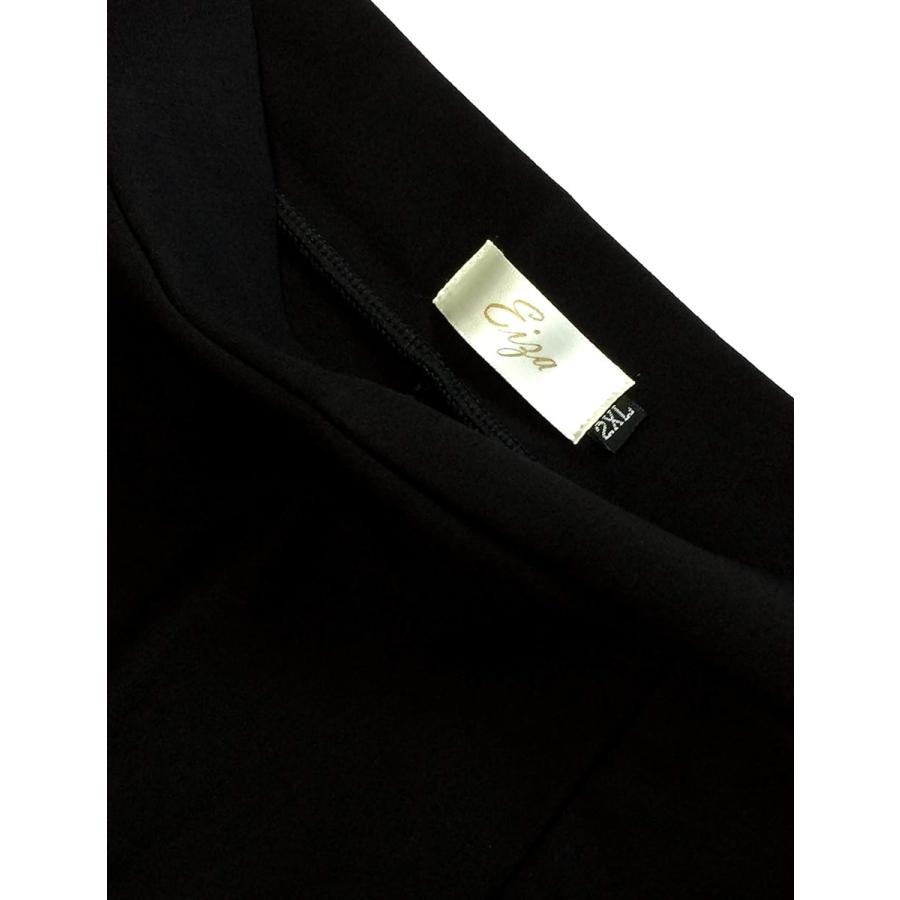 ペンシル スカート タイト 大きいサイズ ひざ下 ミディ丈 オフィス スーツ 用 バックスリット e543( ブラック,  L)｜zebrand-shop｜09