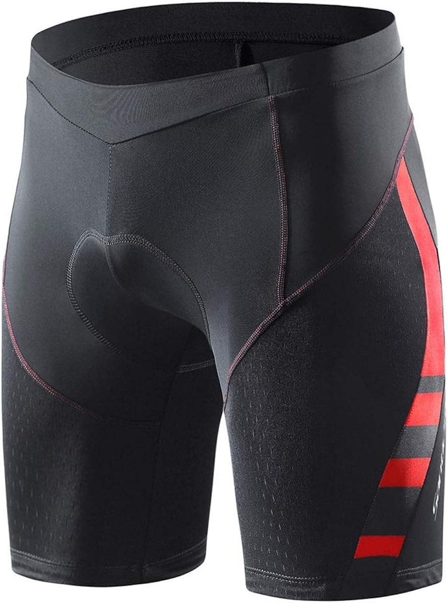 メンズ サイクルパンツ レーサーパンツ サイクリング ショートパンツ 自転車 3Dパッド 通気( レッド,  XL)