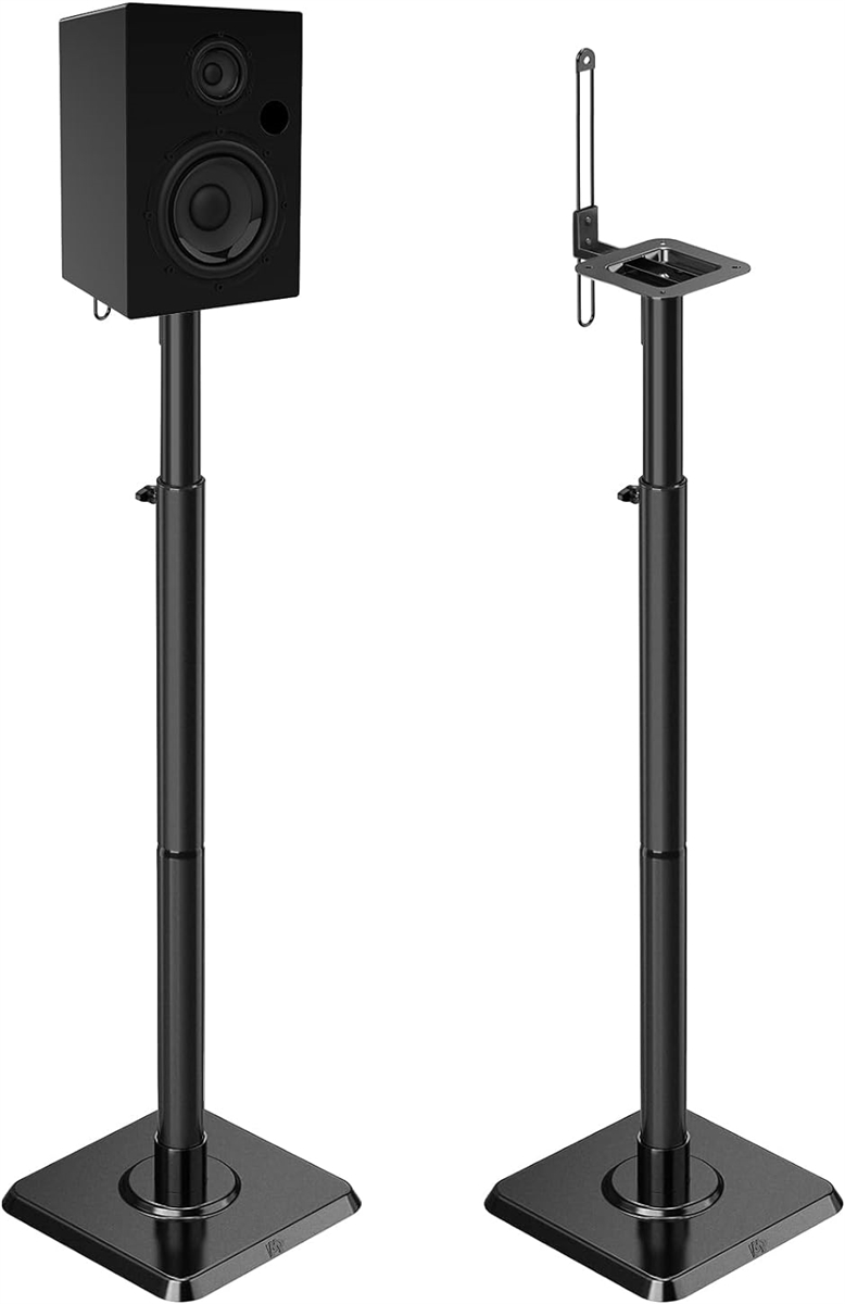 スピーカースタンド 高さ調節可能 ブックシェルフスピーカースタンド ペア( ブラック,  For Satellite Speakers)｜zebrand-shop