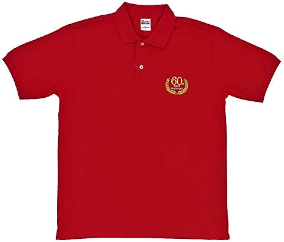 還暦 祝い ポロシャツ 赤 プレゼント ゴルフウェア 誕生日祝い 女性 男性( レッド,  M)｜zebrand-shop
