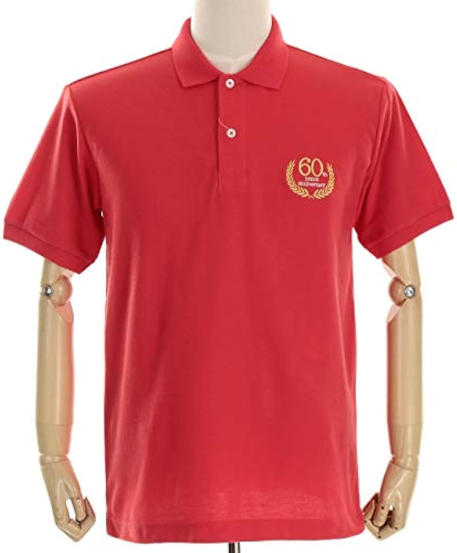 還暦 祝い ポロシャツ 赤 プレゼント ゴルフウェア 誕生日祝い 女性 男性( レッド,  M)｜zebrand-shop｜04