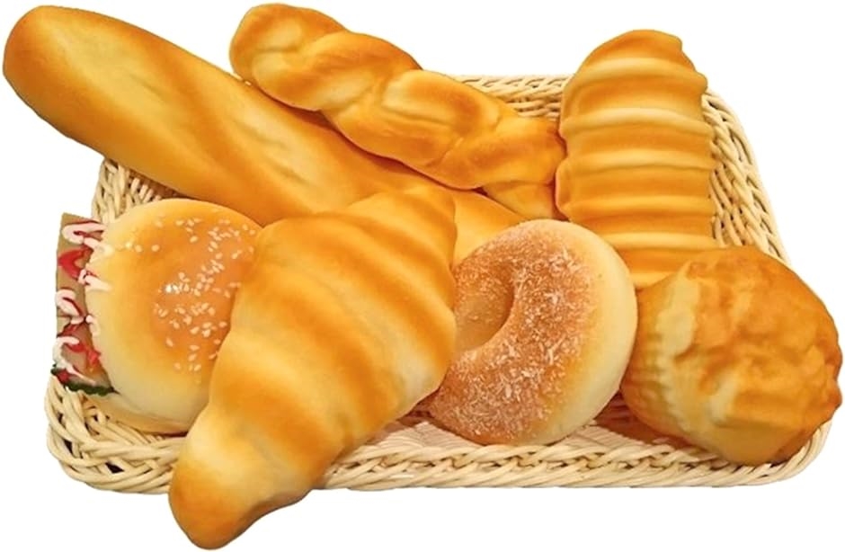 食品 サンプル パン スイーツ ディスプレイ リアル 見本 セット パン7個・カゴ付きA( パン７個セット・カゴ付き)｜zebrand-shop