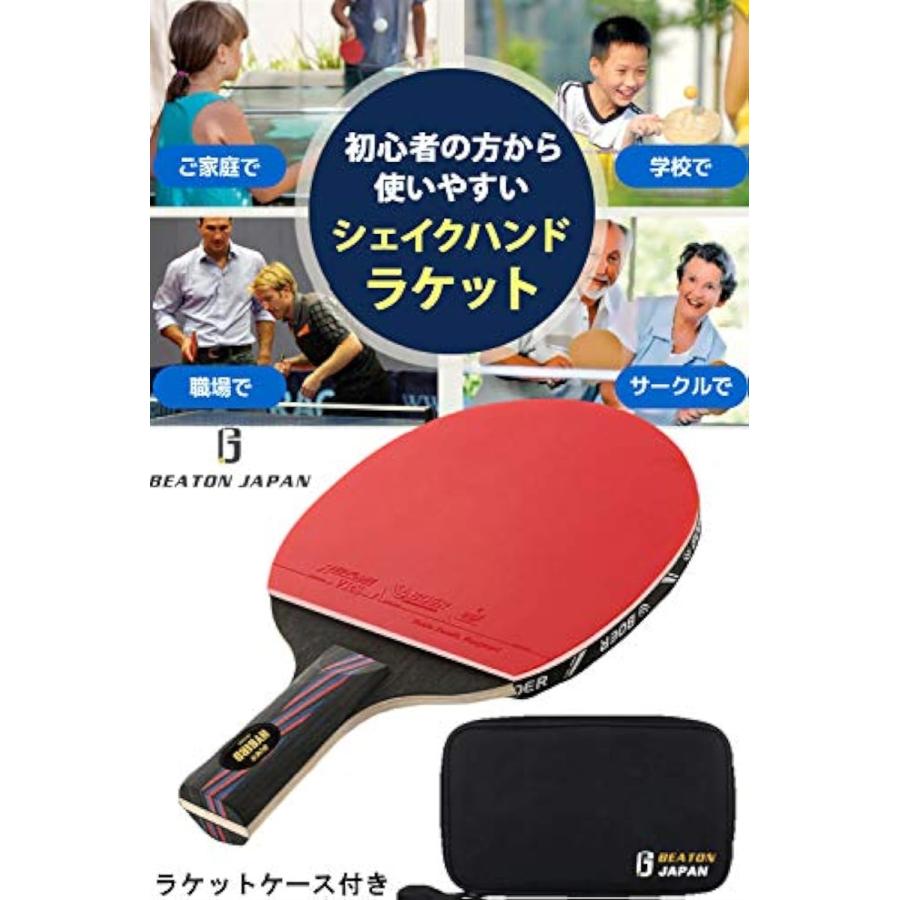 BEATON JAPAN 卓球ラケット シェークハンド 本格派 保護フィルム ケース付き ショートハンド｜zebrand-shop｜02