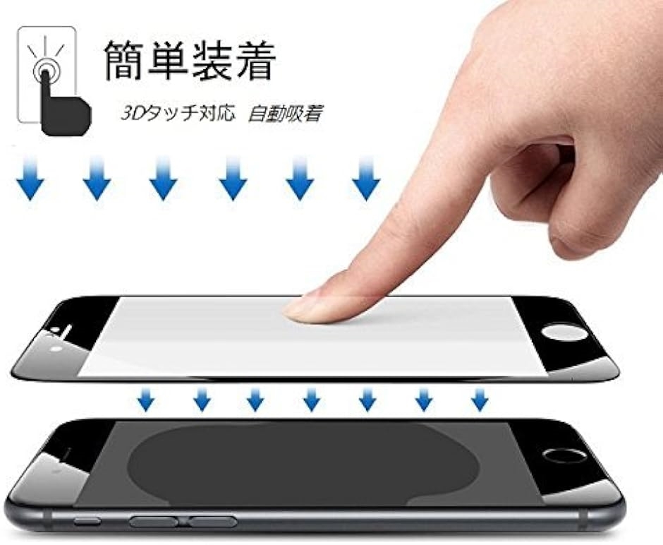 ガラスフィルム 強化液晶保護フィルム 薄型 気泡ゼロ 指紋防止 対応機種iPhone6 MDM( ブラック,  iPhone6/6s)｜zebrand-shop｜06