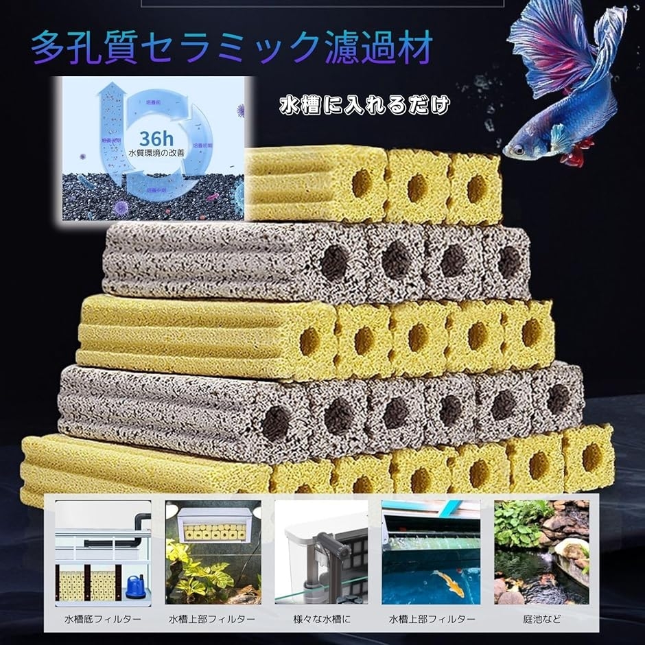水槽用ろ材 Amazon | Lezalic 水槽 ろ材 20本セット 濾過材 フィルター