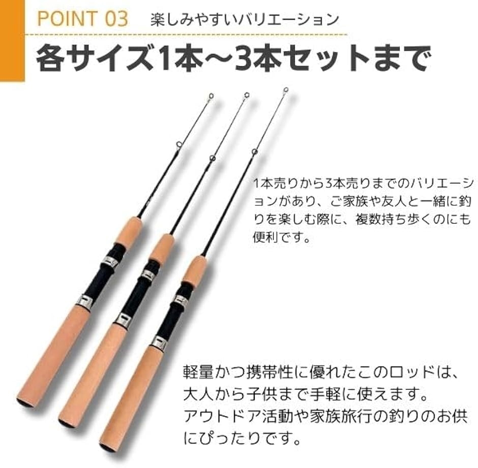 釣り竿 釣竿 コンパクト ロッド 穴釣り ワカサギ ルアー サビキ(65cm2