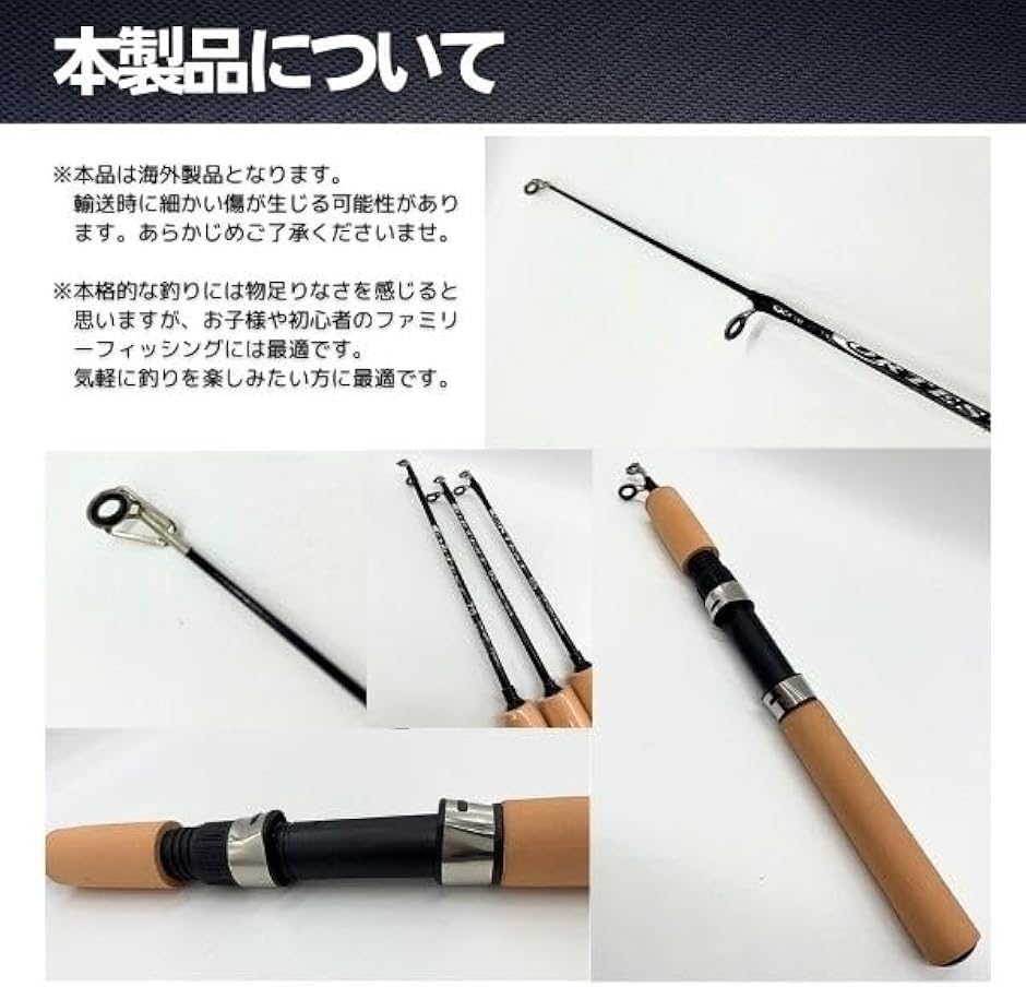 釣り竿 釣竿 コンパクト ロッド 穴釣り ワカサギ ルアー サビキ(65cm2