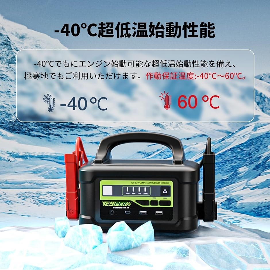 ジャンプスターター 12V/24V車用 プロ 大型トラック対応 122500mAh