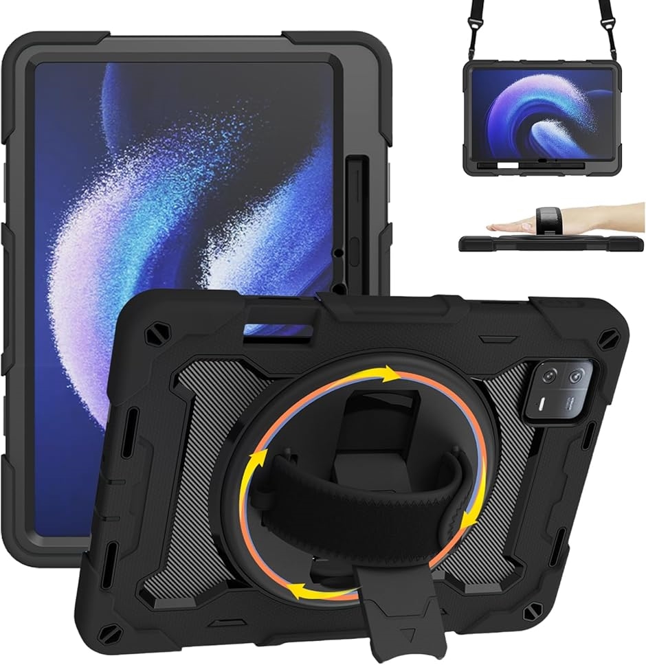 Xiaomi Pad 6/6 Pro �P�[�X �V���I�~ �ϏՌ��P�[�X �y�����[ | 360°��]�X�^���h �n���h�X�g���b�v �S�ʕی�P�[�X MDM