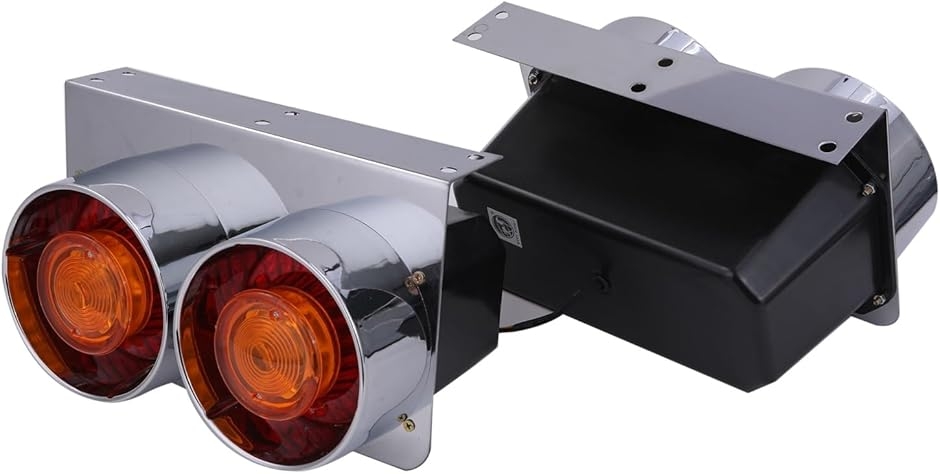 24V 2連 丸型 テールランプ レトロ ロケット ウインカー 2個 左右 セット クリアー オレンジ レンズ 各種 (オレンジレンズ)の画像