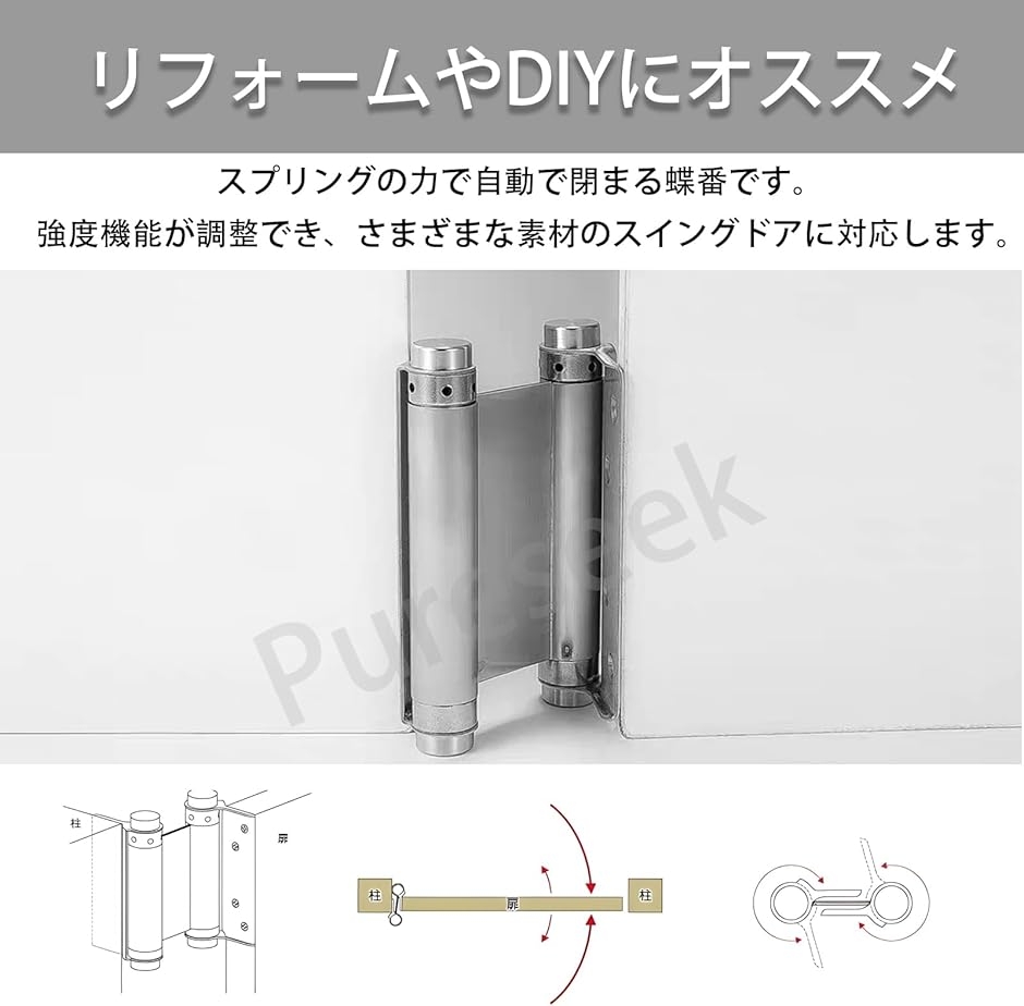 自由蝶番 両開 20-35mm 2個セット ダブルアクションスプリング