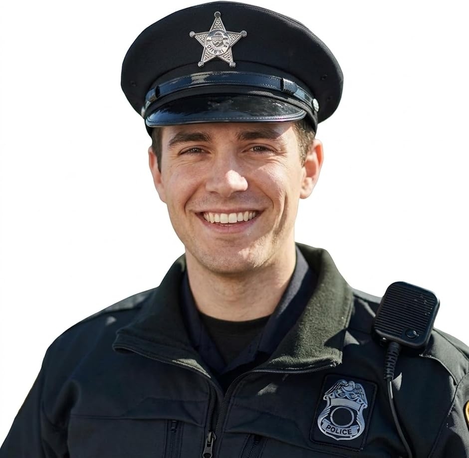 帽子 メンズ ポリス 黒 コスプレ 警察帽 警官 ポリスハット 大きい