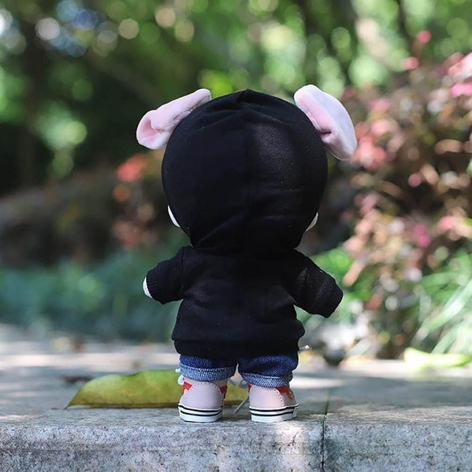 べくみんぬい服 ぬい服-ぬいぐるみ-服-10cm パーカー-デニムパンツ-人形 MDM(レッド