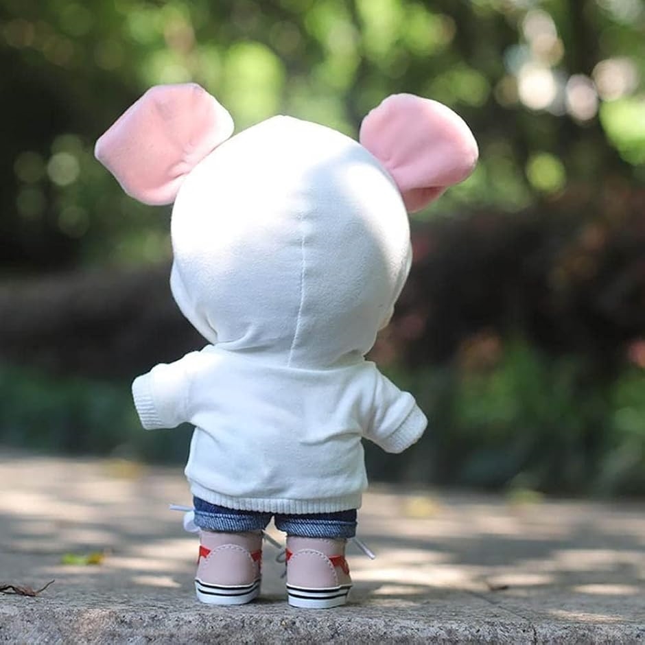 ぬい服-ぬいぐるみ-服-10cm パーカー-デニムパンツ-人形 MDM(ピンク