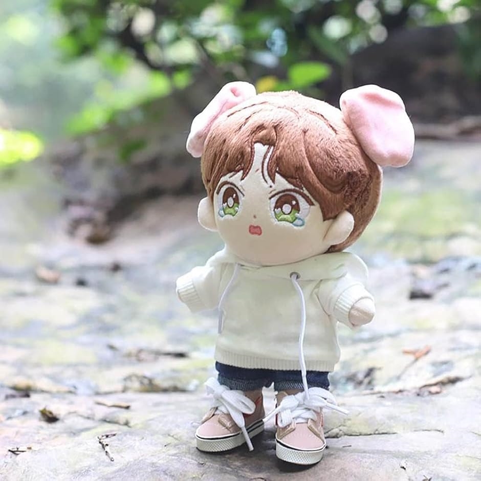 ぬい服-ぬいぐるみ-服-15cm パーカー-デニムパンツ-人形 MDM(グレー