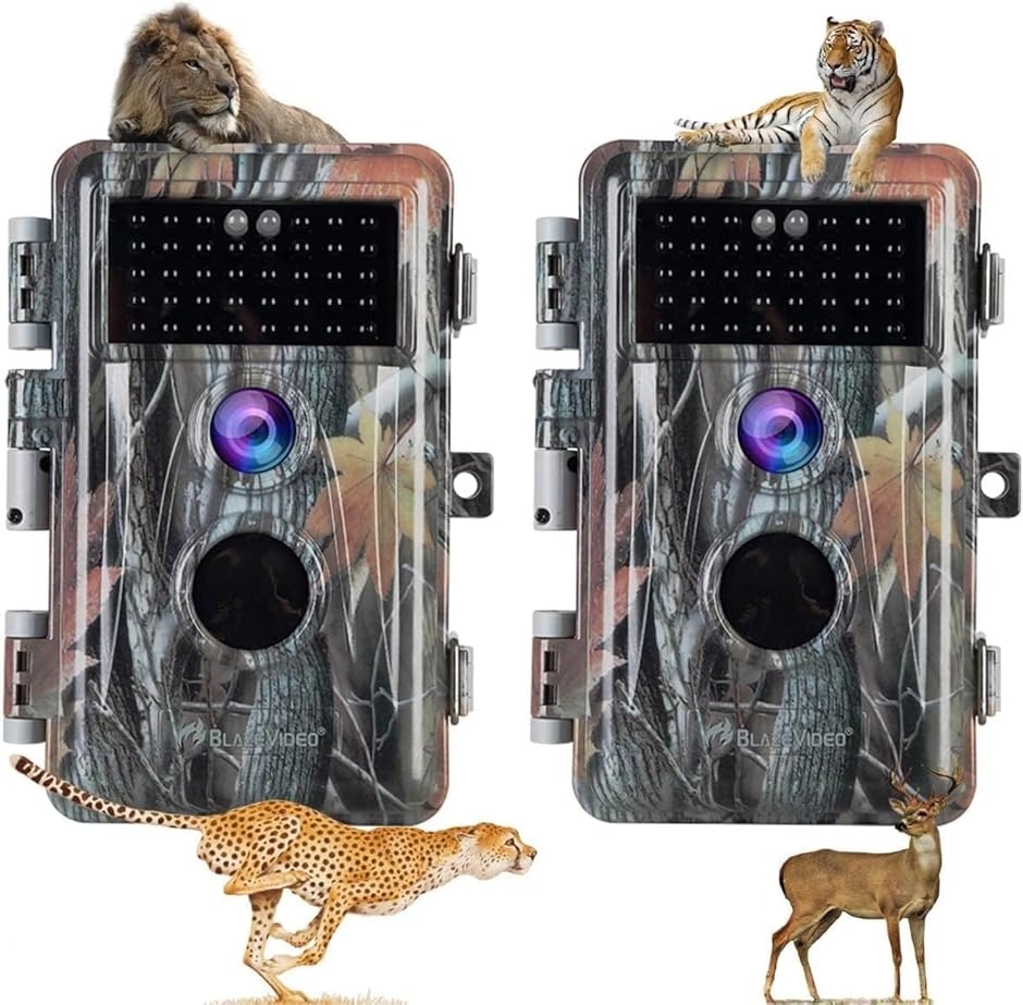 【新品未使用】トレイルカメラ Blazevideo トレイルカメラ 2個入り 人感センサー 野生動物監視カメラ