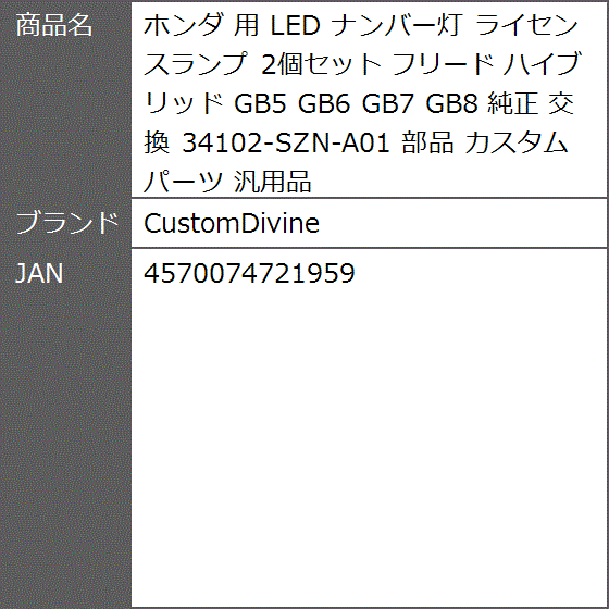 初売り 福袋 用 ホンダ LED フリード 2個セット ライセンスランプ ナンバー灯 SF・ファンタジー・ホラー