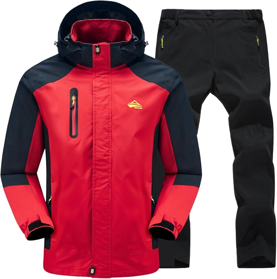 雨風に強い アウトドアジャケット 上下セット メンズ 登山 釣り バイク