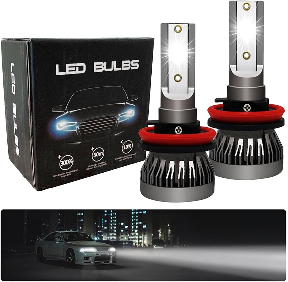 車 H11 H8 ヘッドライト フォグランプ LED ホワイト NUTSLAMP