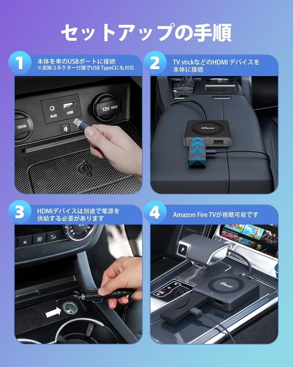 オットキャスト 新型 Car TV Mate カーテレビメイト HDMI出力の