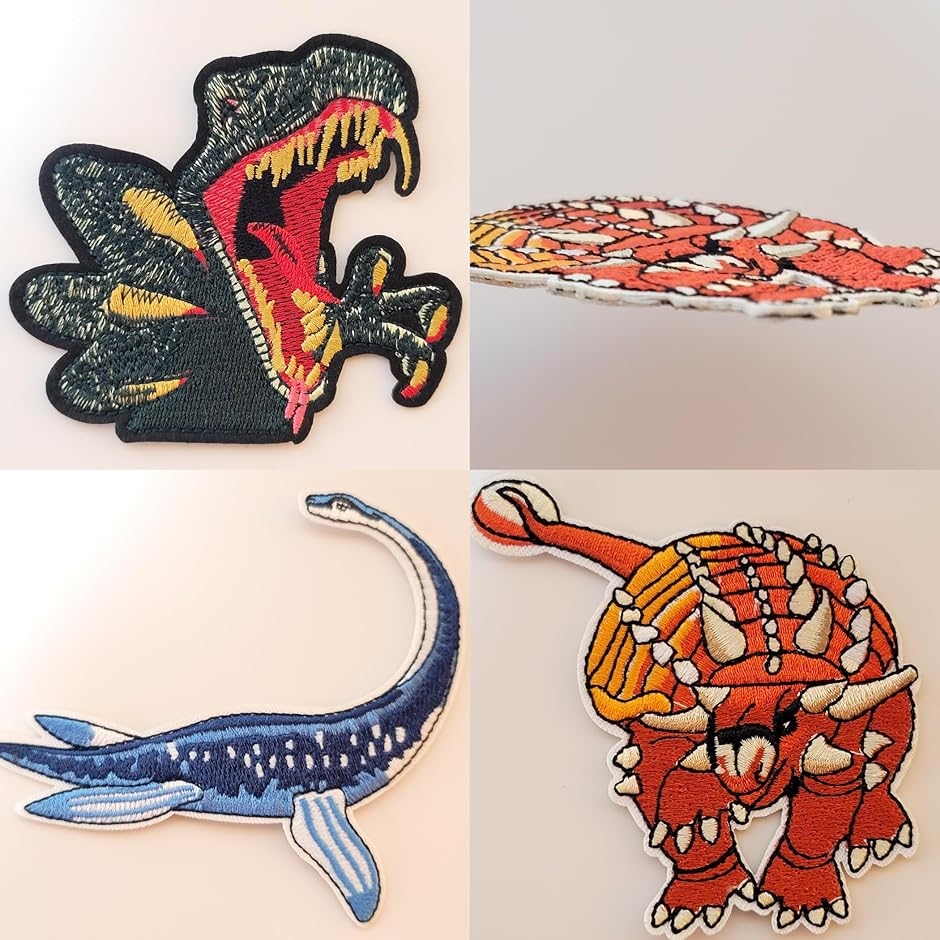 ワッペン 恐竜 ダイナソー アイロン アップリケ 動物 刺繍 子供 幼稚園