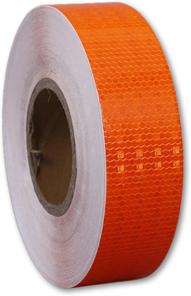 反射テープ 反射シート 反射板 駐車場 蛍光 ライン 駐車場ライン ラインテープ 50mm幅 25m( オレンジ)｜zebrand-shop