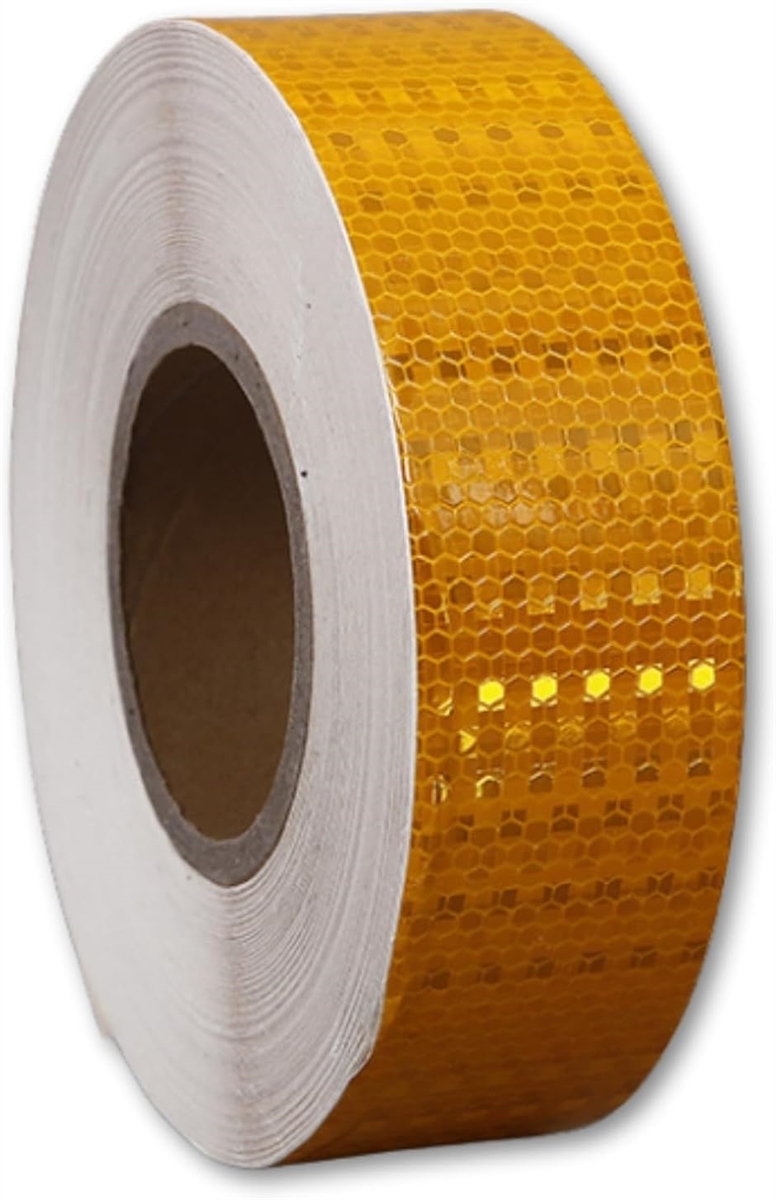 反射テープ 反射シート 反射板 駐車場 蛍光 ライン 駐車場ライン ラインテープ 50mm幅 25m( ゴールド)｜zebrand-shop