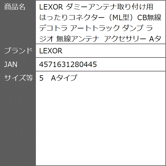 ダミーアンテナ取り付け用 はったりコネクター ML型CB無線 デコトラ