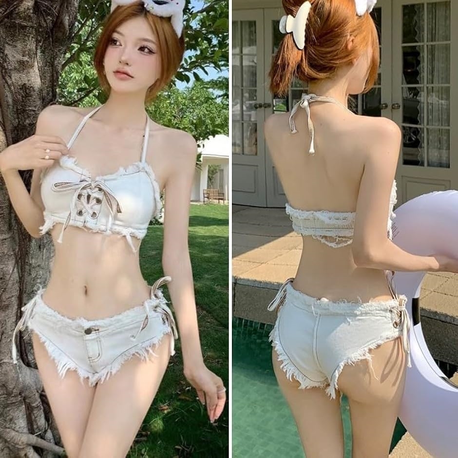PLAYBOYデニム風ダークブルーセパレート水着 Amazon.co.jp: [Banlan] デニムビキニ 水着 レディース 水着